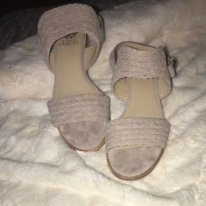 Vince Camuto Suede Low Wedge Sandals